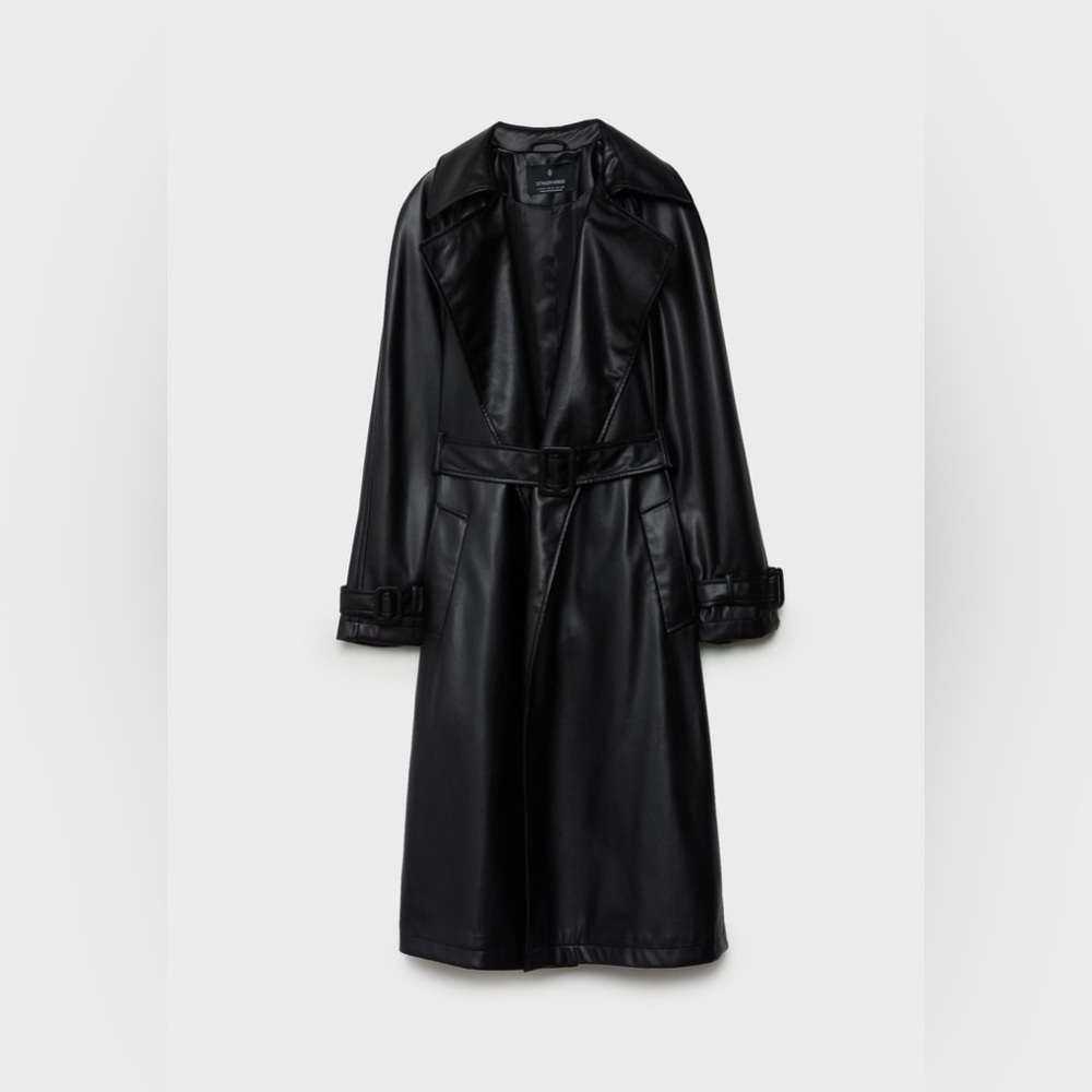 Leather trench coat